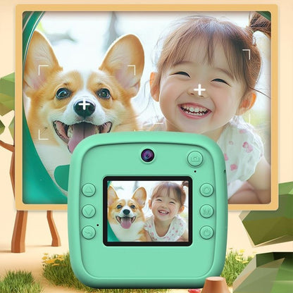 A28 2.4 Inch IPS Screen Instant Print Digital Camera for Kids Cartoon Animal Portable Video Recorder