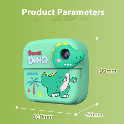 A28 2.4 Inch IPS Screen Instant Print Digital Camera for Kids Cartoon Animal Video Recorder, with 32GB Card + Card Reader