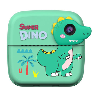 A28 2.4 Inch IPS Screen Instant Print Digital Camera for Kids Cartoon Animal Video Recorder, with 32GB Card + Card Reader