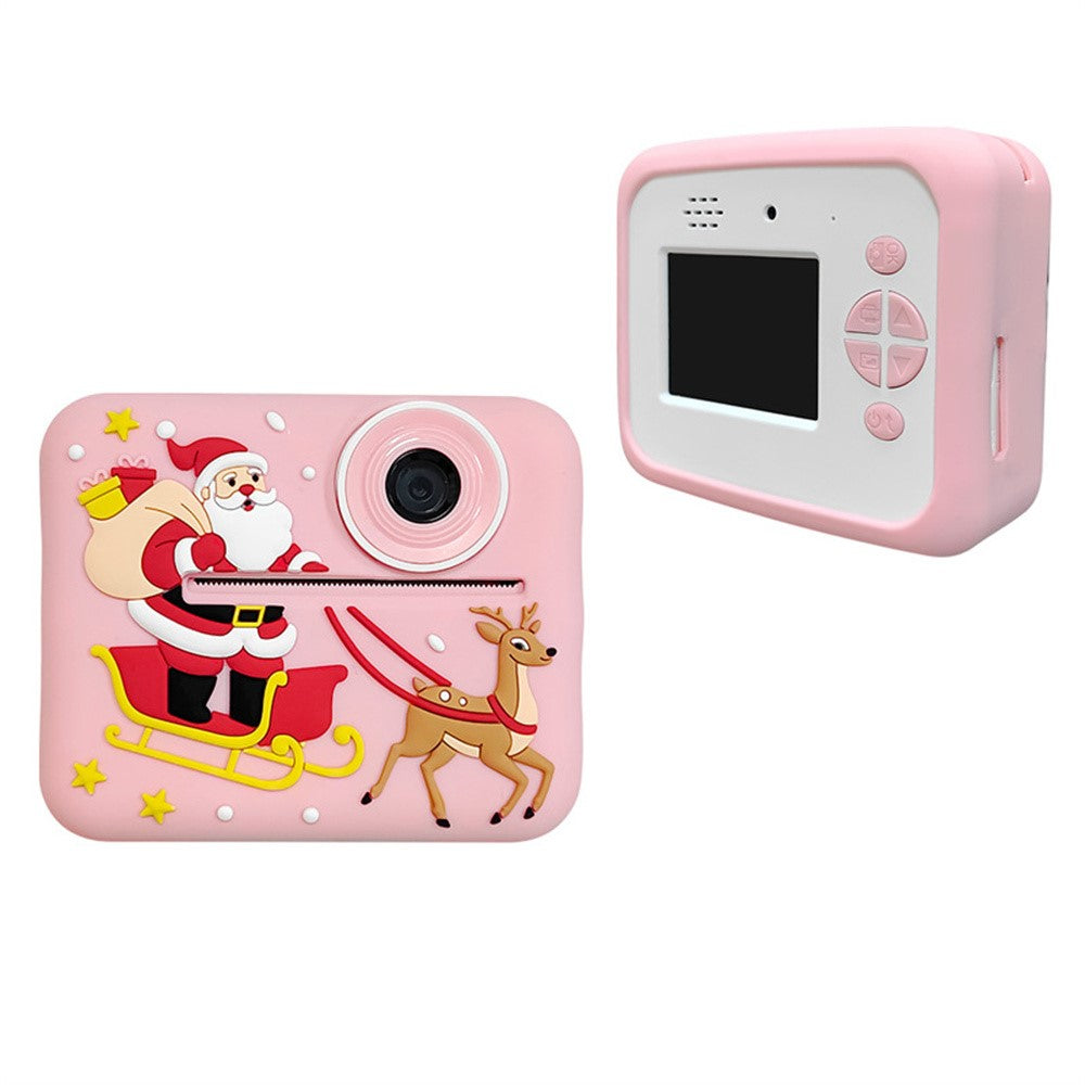 D2A Cartoon Pattern Dual Lens HD Video Recorder 2.4 Inch IPS Screen Portable Instant Print Kids Camera