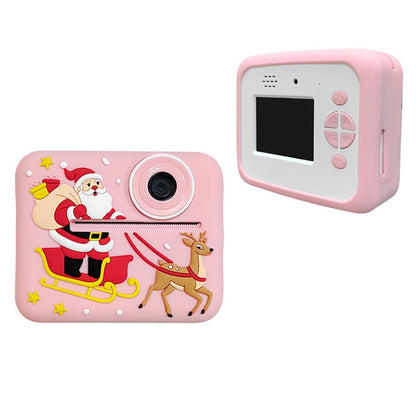 D2A Cartoon Pattern Dual Lens HD Video Recorder 2.4 Inch IPS Screen Portable Instant Print Kids Camera