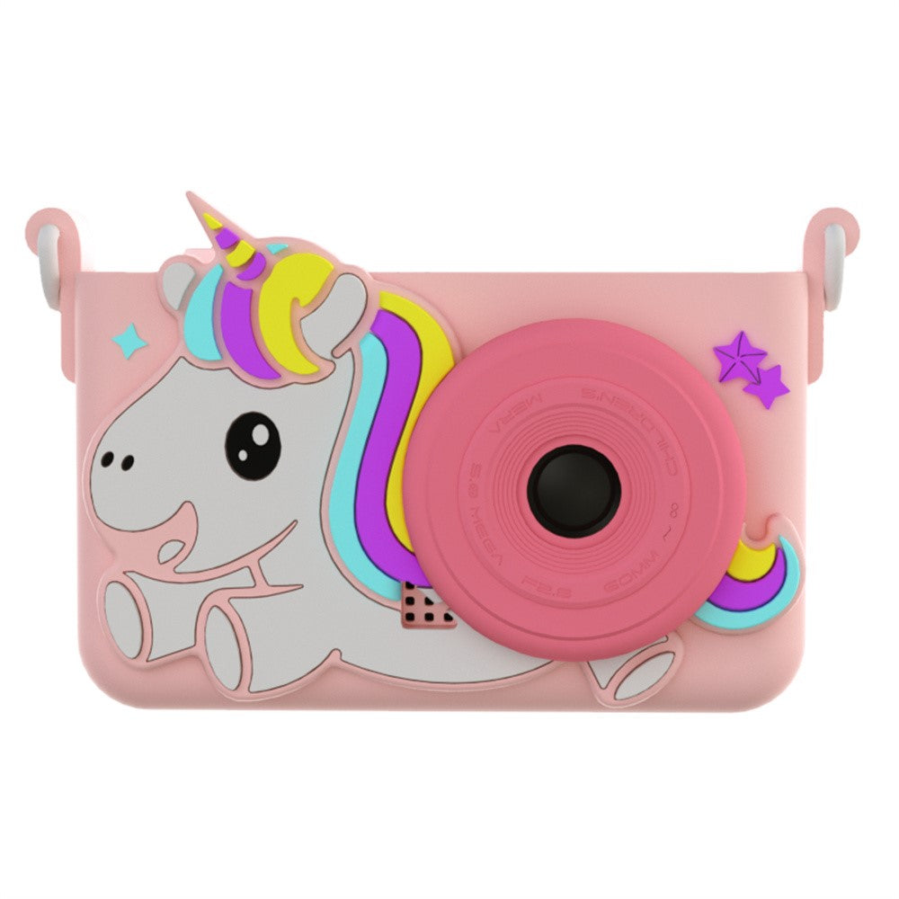 D32 2.0 Inch IPS Screen Digital Camera Dual Lens Cartoon Animal Video Recorder for Kids, with 32GB Card
