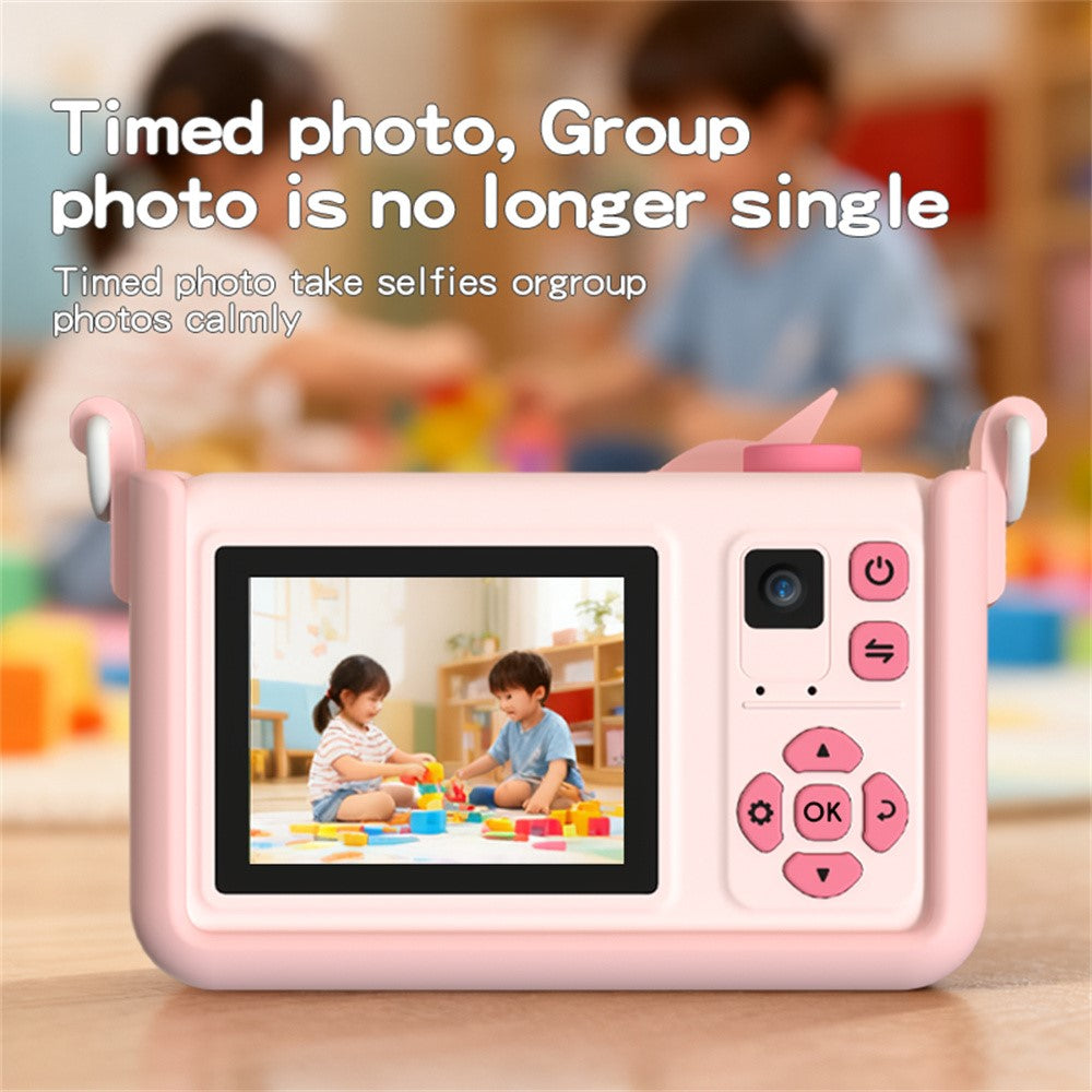 D32 2.0 Inch IPS Screen Digital Camera Dual Lens Cartoon Animal Video Recorder for Kids, with 32GB Card