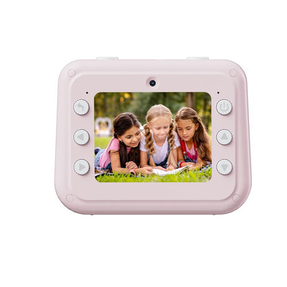 P10 Dual Lens Instant Print Camera for Kids 2.4 Inch IPS Screen Video Recorder Support Monochrome Printing, with 32GB Card