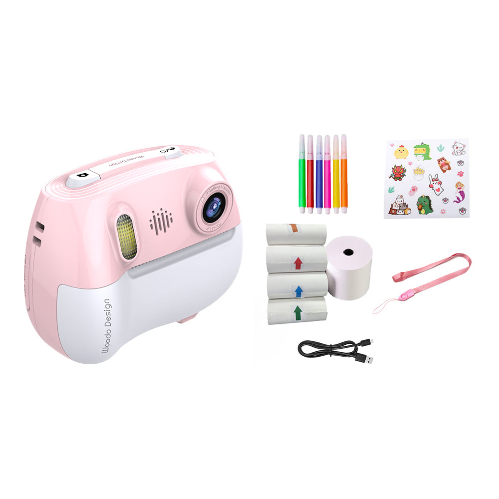 ZK18 Kids Camera Instant Print, Dual-Lens 2.4 inch 2MP 1080P Selfie Instant Cameras Support Music Play and Games