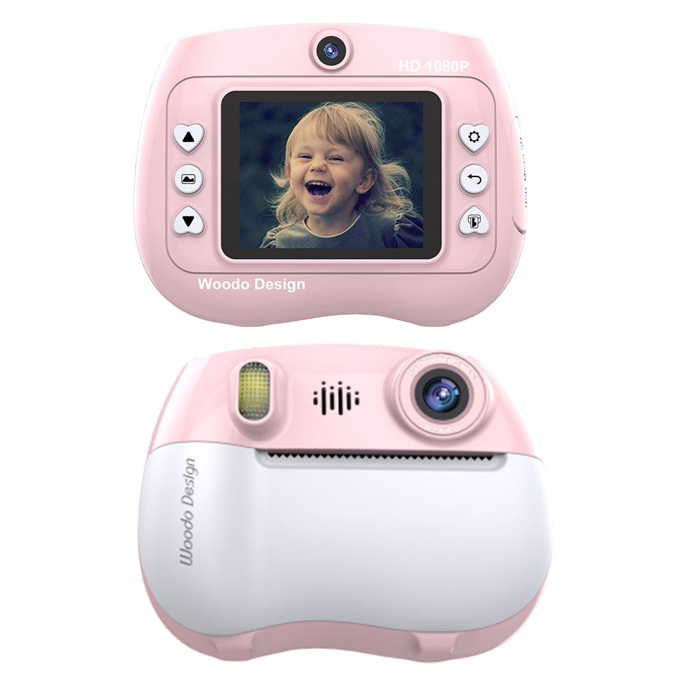 ZK18 Kids Camera Instant Print, Dual-Lens 2.4 inch 2MP 1080P Selfie Instant Cameras Support Music Play and Games