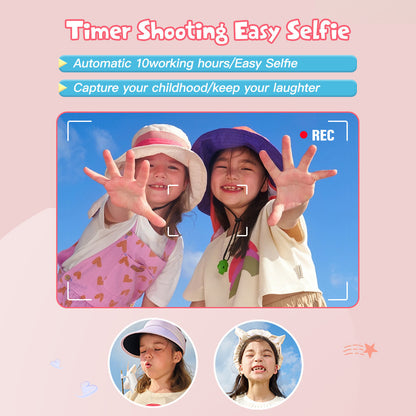 ZK18 Kids Camera Instant Print, Dual-Lens 2.4 inch 2MP 1080P Selfie Instant Cameras Support Music Play and Games