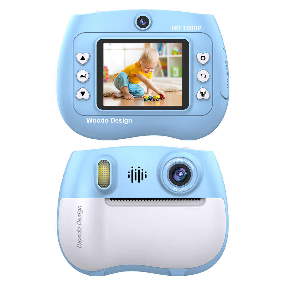 ZK18 Kids Camera Instant Print, Dual-Lens 2.4 inch 2MP 1080P Selfie Instant Cameras Support Music Play and Games