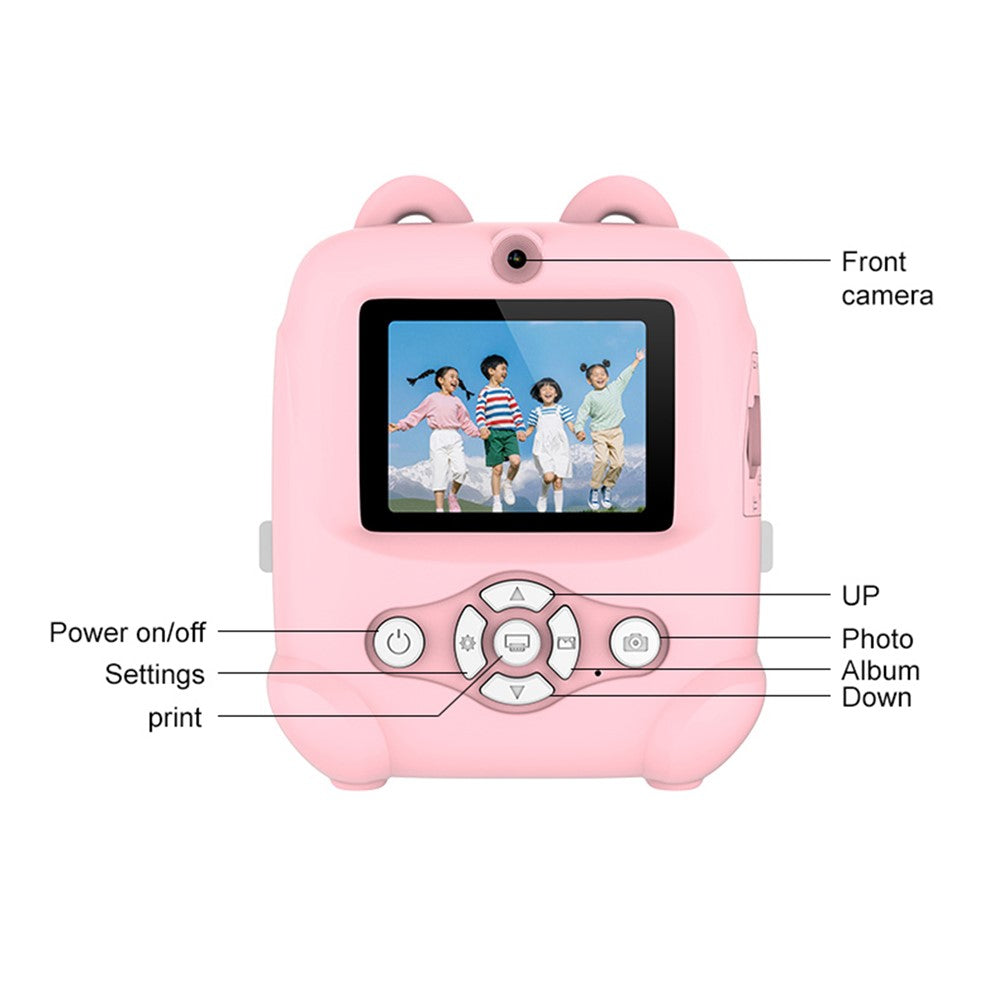 AM500 48MP 2.0 inch HD Dual Lens Kids Instant Print Camera 1080P Photo Video Built-in Games MP3 Player