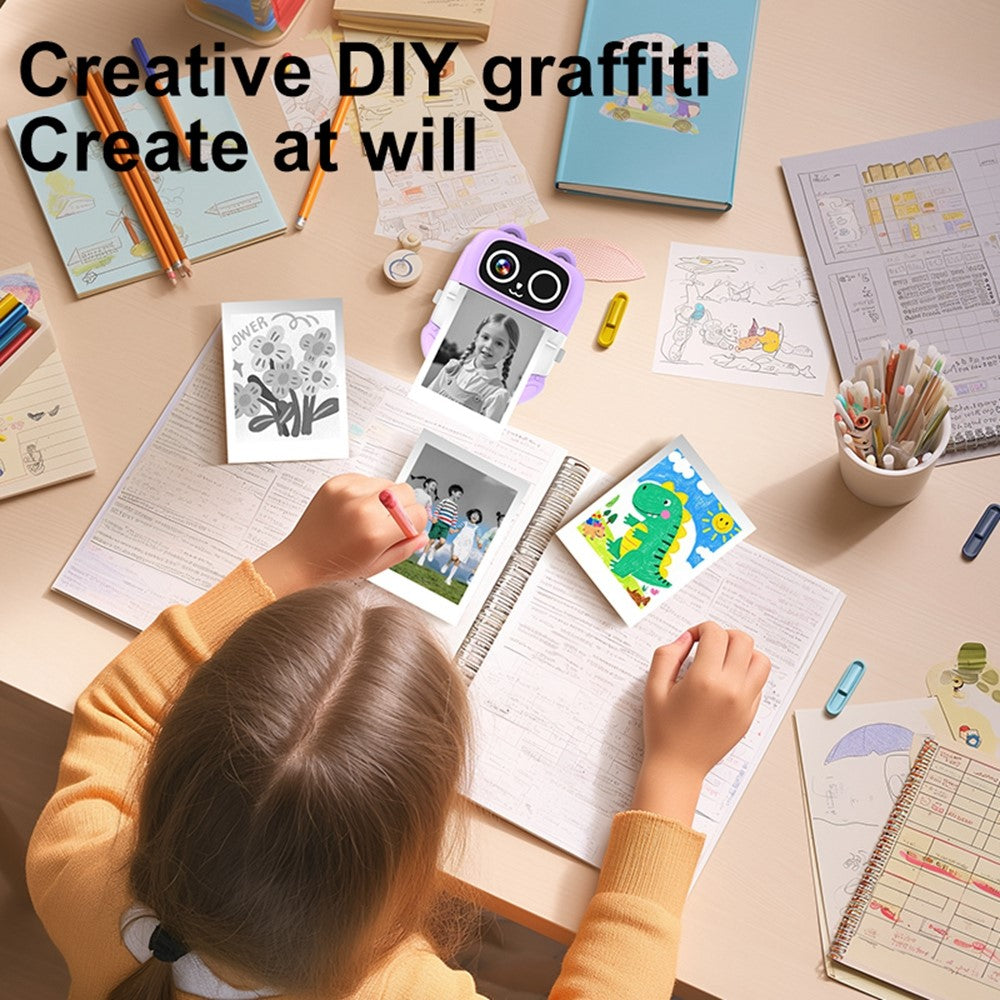 AM500 48MP 2.0 inch HD Dual Lens Kids Instant Print Camera 1080P Photo Video Built-in Games MP3 Player