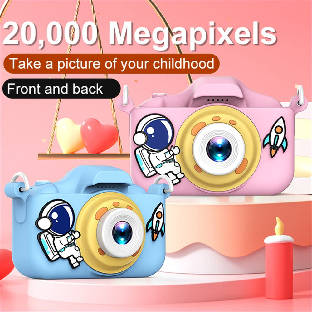 X200 Spaceman Decor Dual-Lens Kid's Educational Camera Mini Size High Definition Children Video Camera Toy for Boys Girls