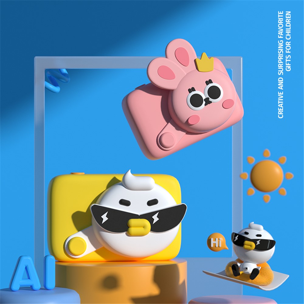 KOOOL K12 AI Object Recognition Children Camera 64MP 2.4 inch Kids Digital Camera Video Camera Birthday Gifts Toys