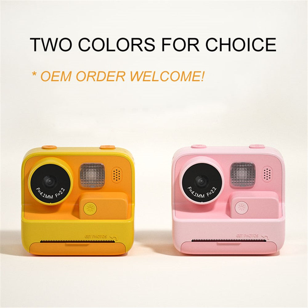 KOOOL K27 2-inch Screen ABS+PC Kids Instant Printing Camera Toy HD Dual Lens Rechargeable Camera