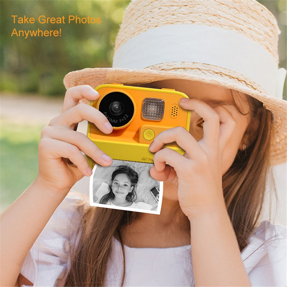 KOOOL K27 2-inch Screen ABS+PC Kids Instant Printing Camera Toy HD Dual Lens Rechargeable Camera