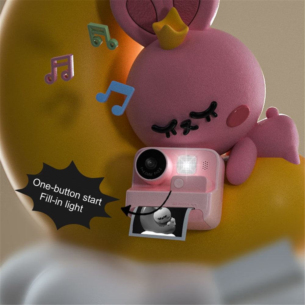 KOOOL K27 2-inch Screen ABS+PC Kids Instant Printing Camera Toy HD Dual Lens Rechargeable Camera