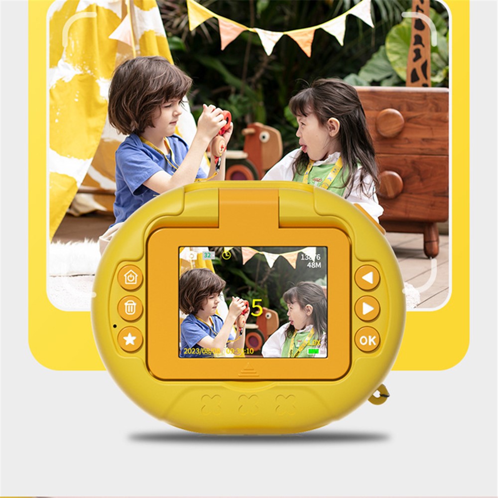 K62 2.4" Flip-Up HD Screen Children Camera Photo / Video Portable Mini Camera with 16G Memory Card, Tripod Stand, Lanyard