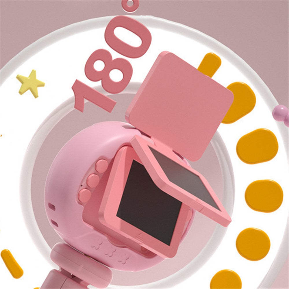 K62 2.4" Flip-Up HD Screen Kids Camera with Tripod Stand, Lanyard Portable Mini Camera for Taking Photos, Videos