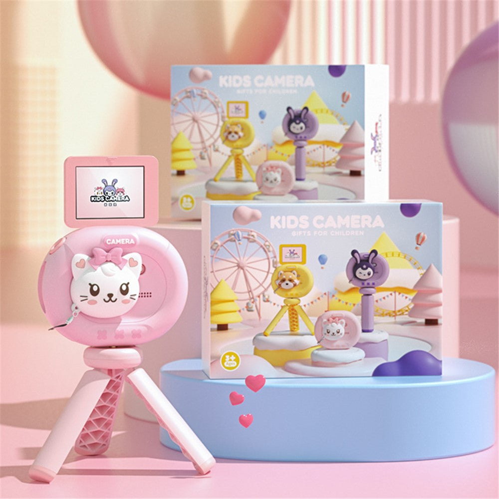 K62 2.4" Flip-Up HD Screen Kids Camera with Tripod Stand, Lanyard Portable Mini Camera for Taking Photos, Videos