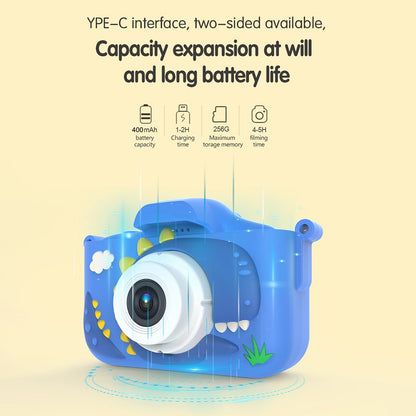 X13S Cartoon Dinosaur 2.0 Inch IPS Screen Video Recorder Kids Camera, No TF Card (CE Certified)