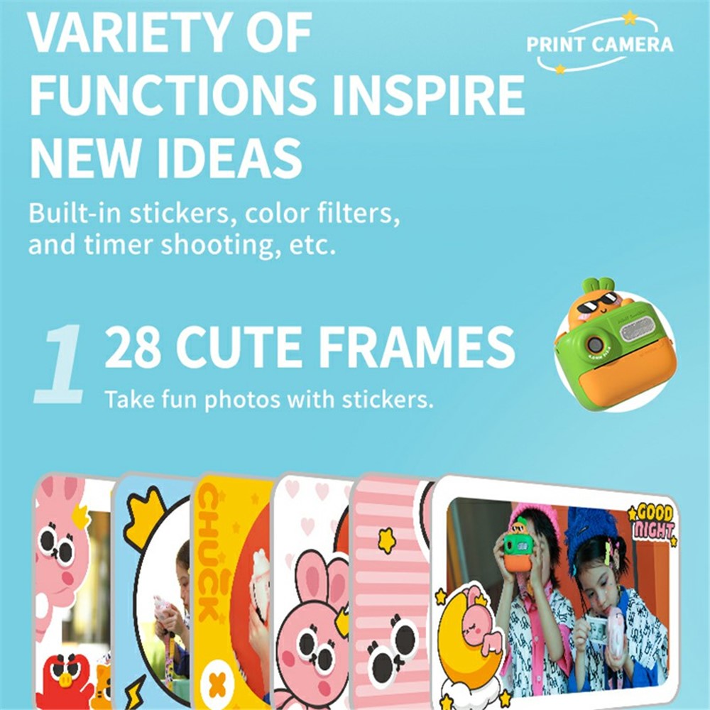 KOOOL K64 Children HD Dual Lenses Instant Camera for Photography and Video Recording