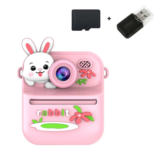 S1 2.4 Inch IPS Screen Kids Camera Instant Print Digital Camera Dual Lens HD Video Recorder with 32GB Card + Card Reader