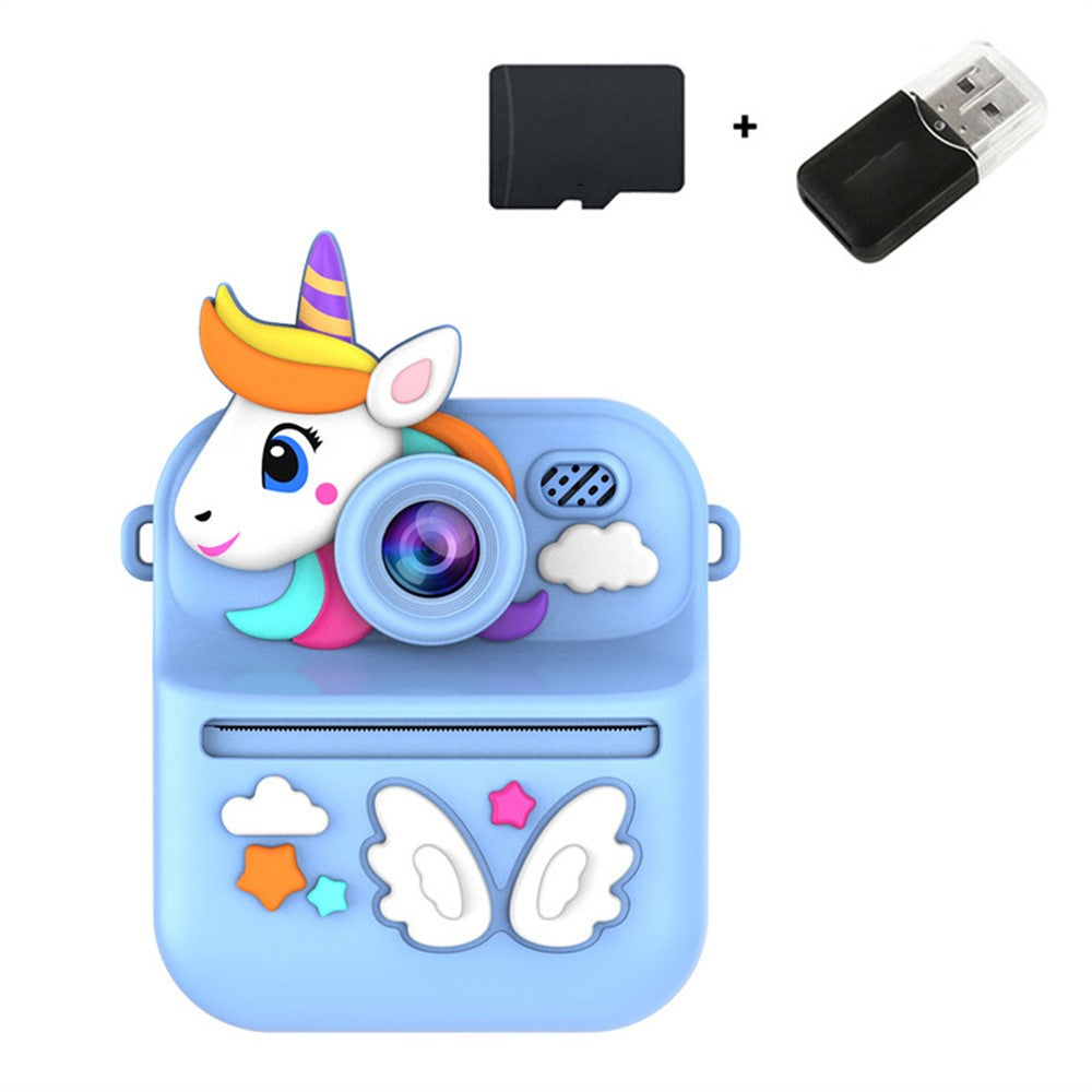 S1 2.4 Inch IPS Screen Kids Camera Instant Print Digital Camera Dual Lens HD Video Recorder with 32GB Card + Card Reader