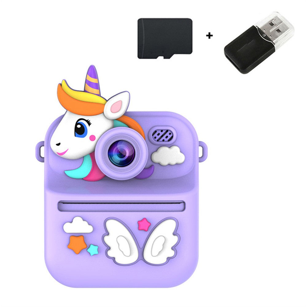 S1 2.4 Inch IPS Screen Kids Camera Instant Print Digital Camera Dual Lens HD Video Recorder with 32GB Card + Card Reader