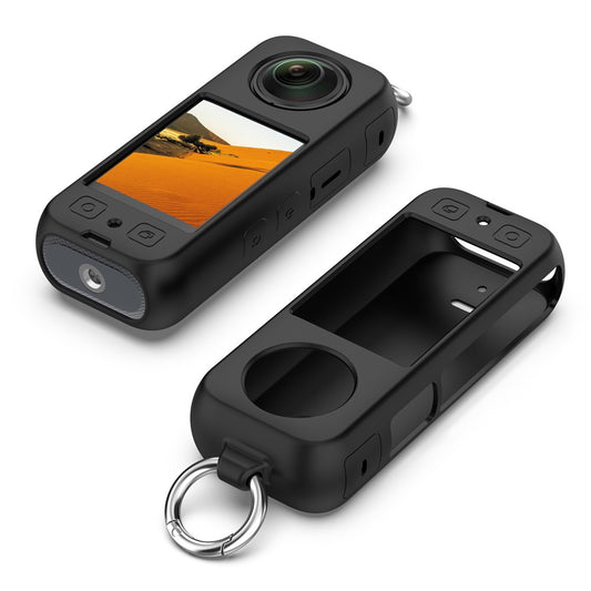 For Insta360 X4 Soft Silicone Case Action Camera Dustproof Protective Cover with Ring