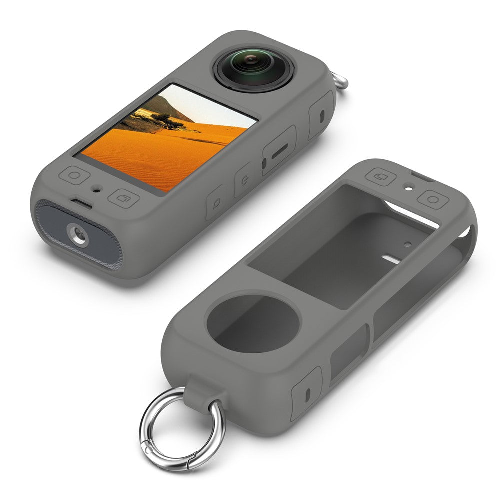 For Insta360 X4 Soft Silicone Case Action Camera Dustproof Protective Cover with Ring