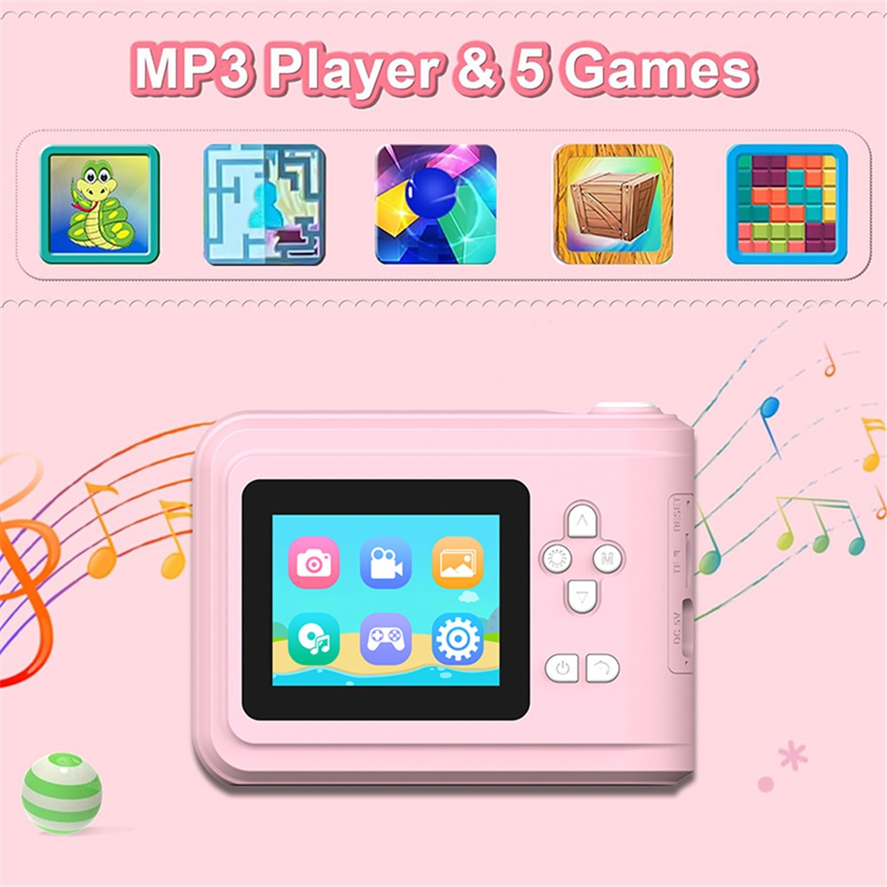 S7 2.4-inch Screen Mini Children HD Instant Camera Portable Photo Printer with 32G TF Card + Card Reader