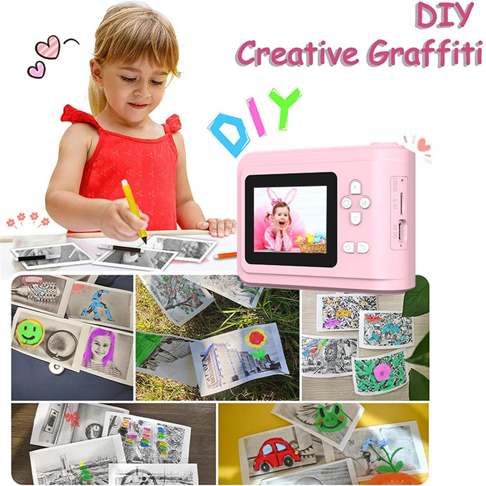 S7 2.4-inch Screen Mini Children HD Instant Camera Portable Photo Printer with 32G TF Card + Card Reader