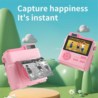 LK002 2.4-inch Screen Children HD Digital Camera Mini Inkless Photo Printer