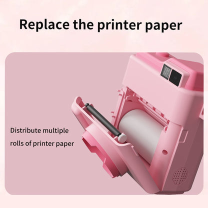 LK002 2.4-inch Screen Children HD Digital Camera Mini Inkless Photo Printer with 32G TF Card + Card Reader