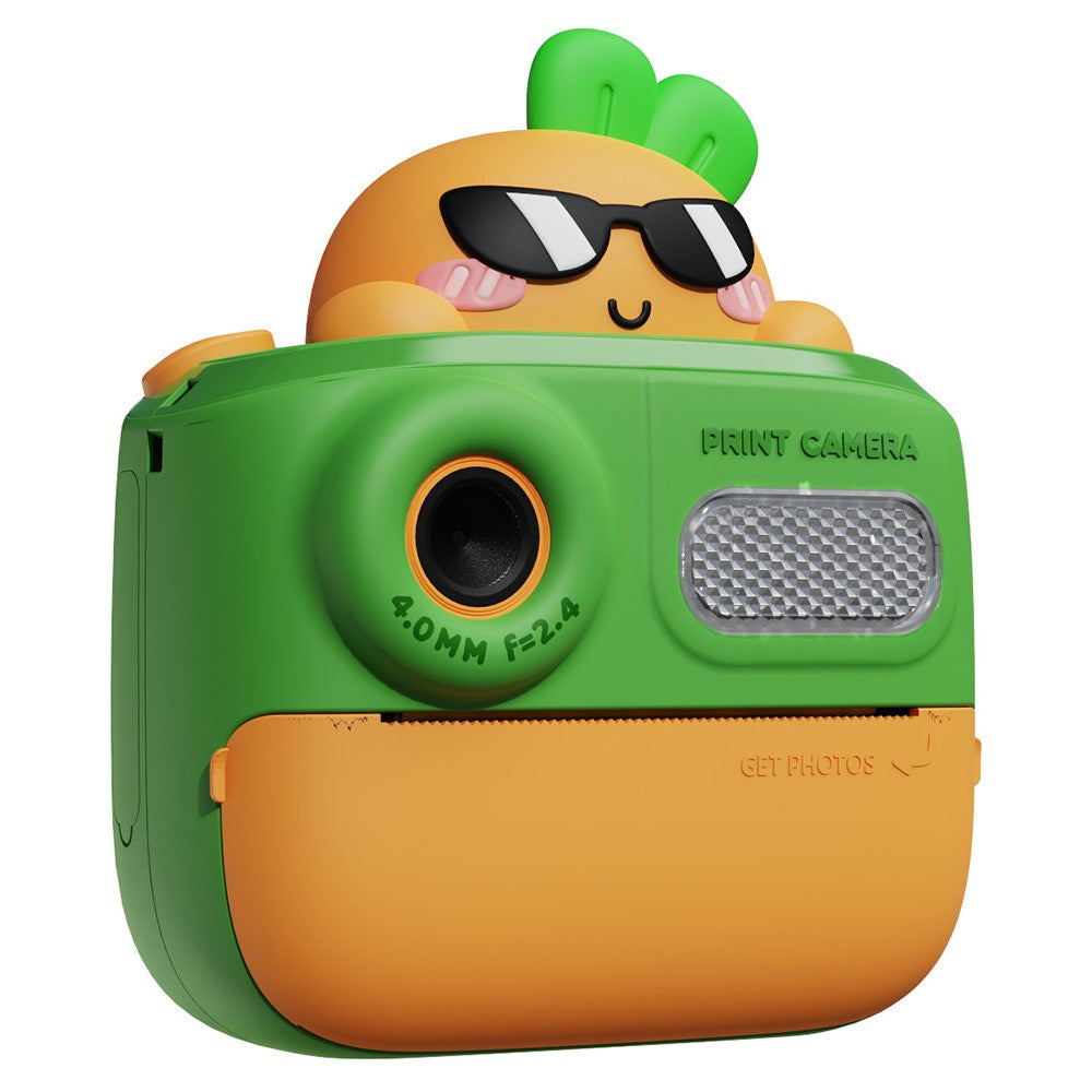 K64 Cute Dual Lens Kids HD Camera Instant Printing Thermal Photo Printer with 32G TF Card + Card Reader
