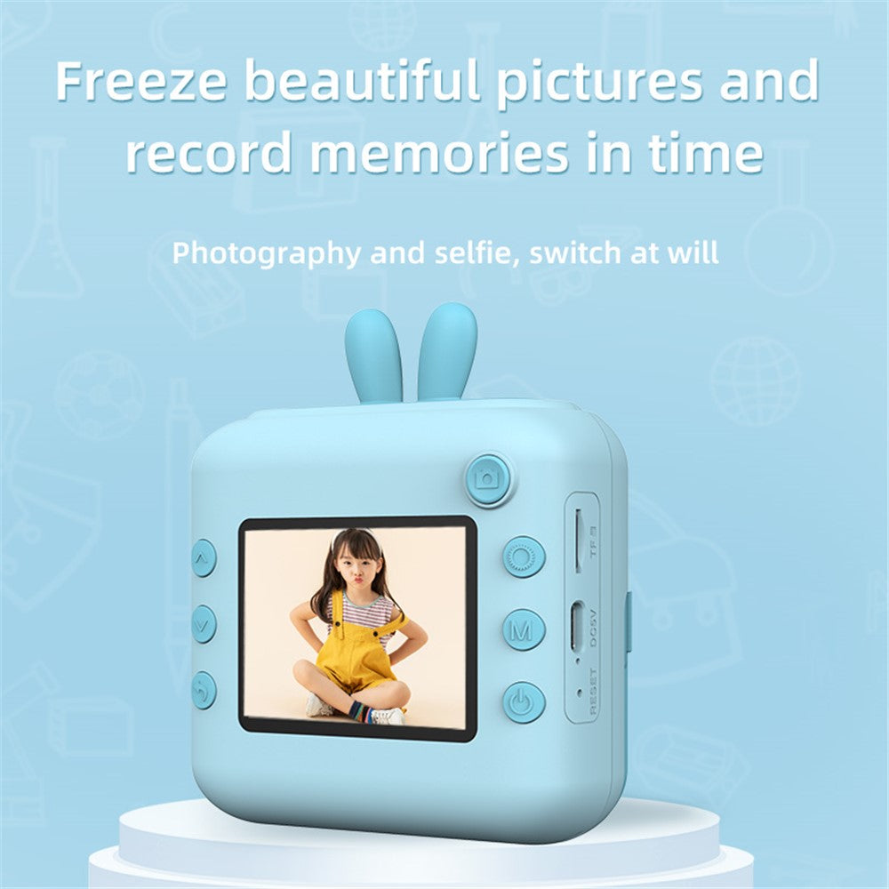A23 2.4-inch Screen Mini Children HD Digital Camera Portable Instant Photo Printing Machine with 32G TF Card + Card Reader