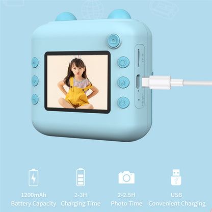 A22 2.4-inch Screen Mini Kids HD Digital Camera Instant Photo Printing Machine with 32G TF Card + Card Reader