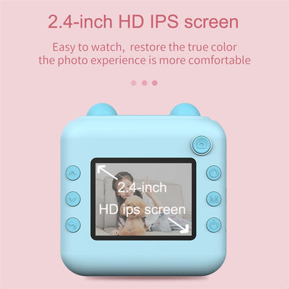 A22 2.4-inch Screen Mini Kids HD Digital Camera Instant Photo Printing Machine with 32G TF Card + Card Reader