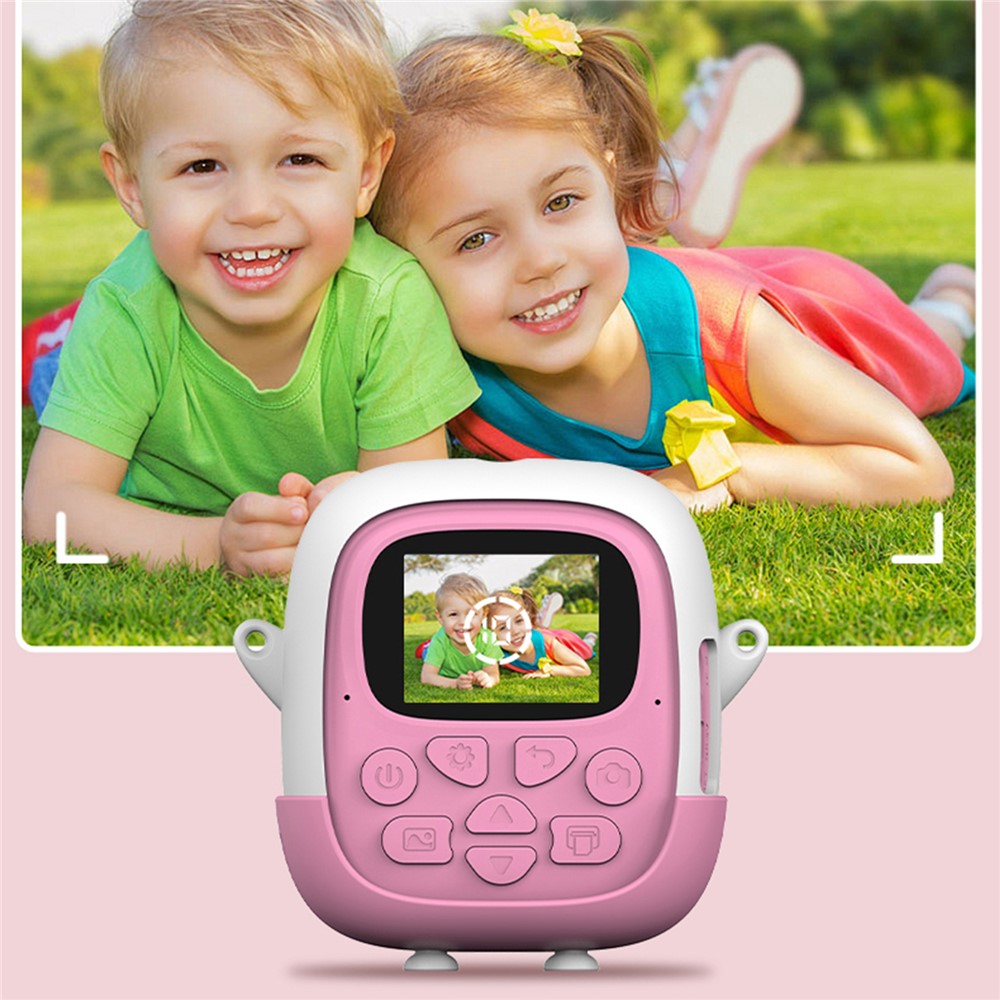 A19B Cartoon Design 2.0-inch Screen Mini Kids HD Digital Camera Instant Photo Printer with 32G TF Card + Card Reader