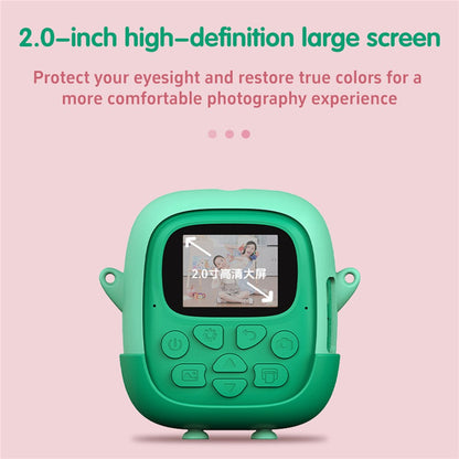 A19B Cartoon Design 2.0-inch Screen Mini Kids HD Digital Camera Instant Photo Printer with 32G TF Card + Card Reader