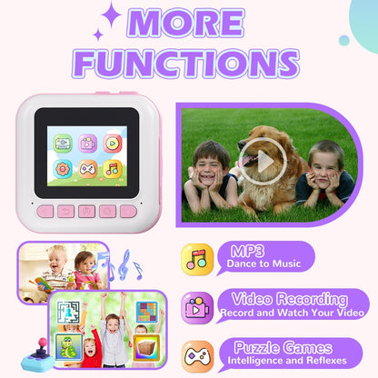 CP02 2.4-inch Screen Kids HD Digital Camera Mini Thermal Photo Printer