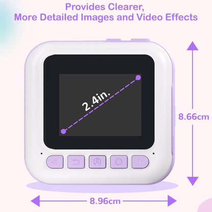 CP02 2.4-inch Screen Kids HD Digital Camera Mini Thermal Photo Printer