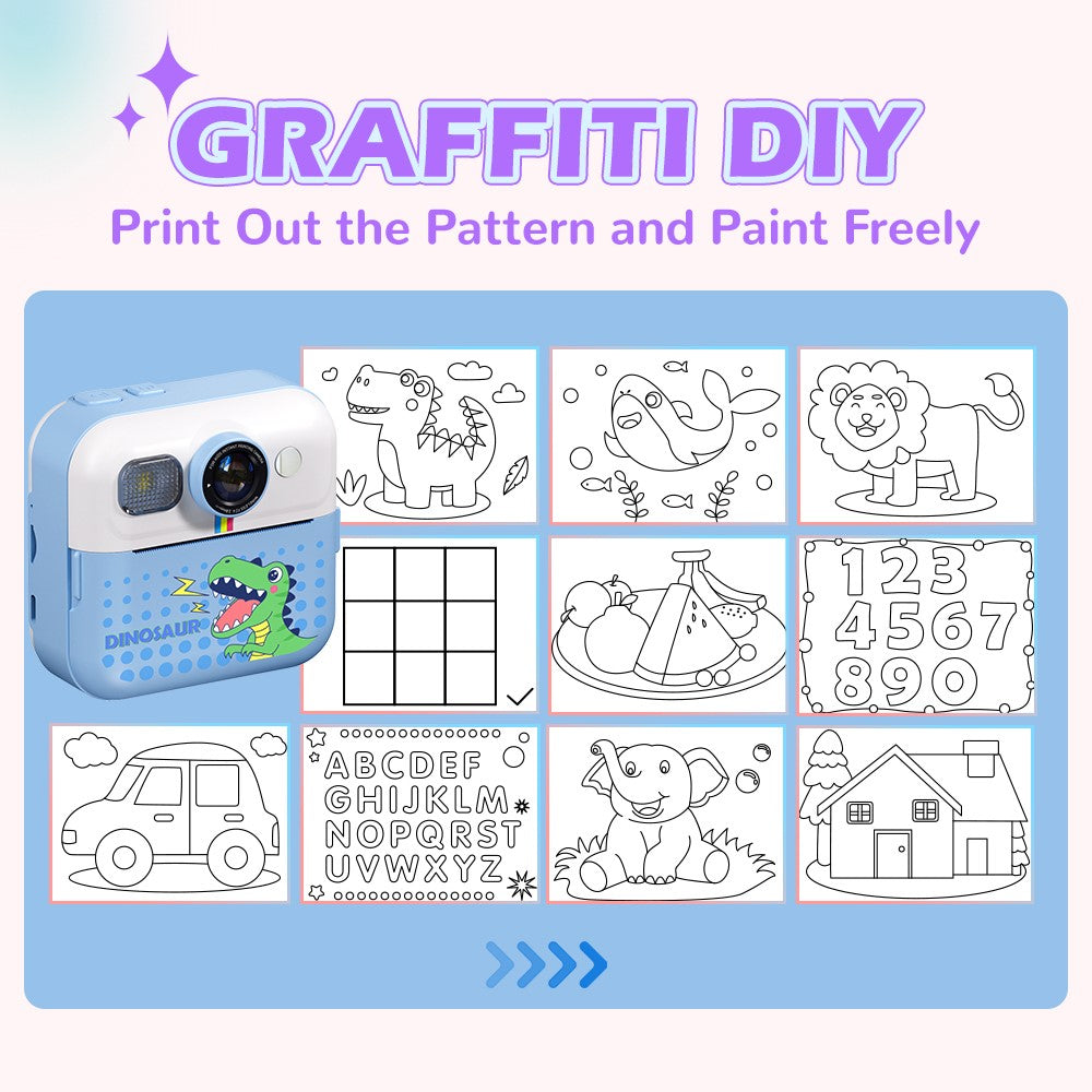 CP02 2.4-inch Screen Kids HD Digital Camera Mini Thermal Photo Printer