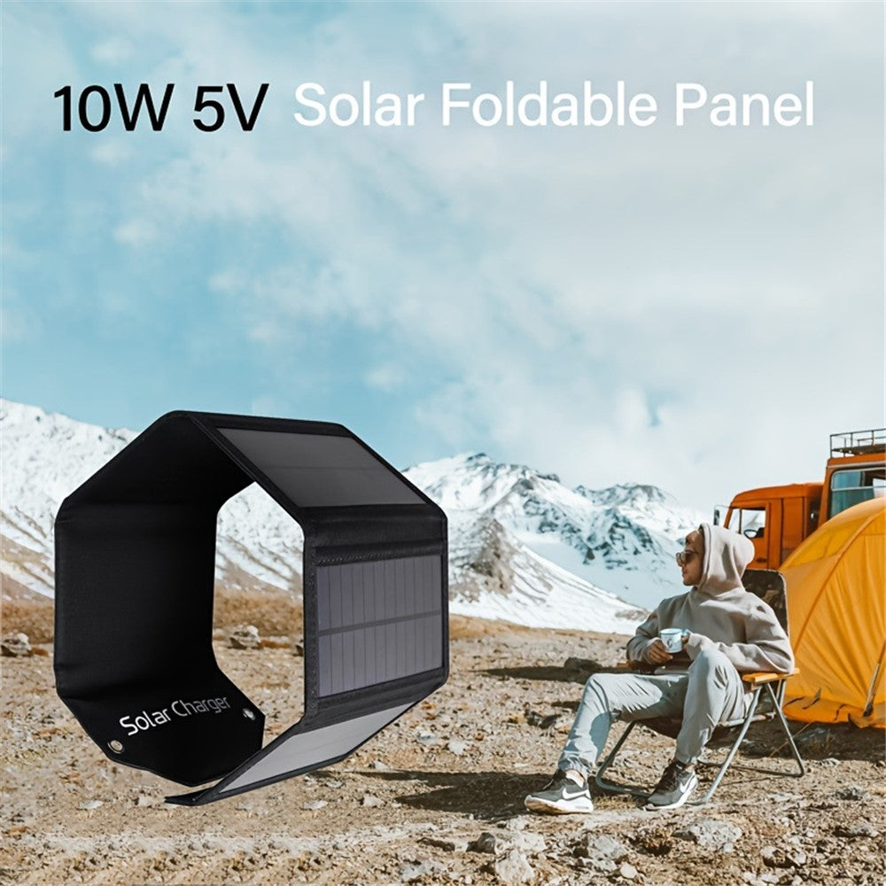 SPB5Z Foldable 5 Solar Panel Charger 10W 5V Portable Solar Charger for Outdoor Hiking Camping