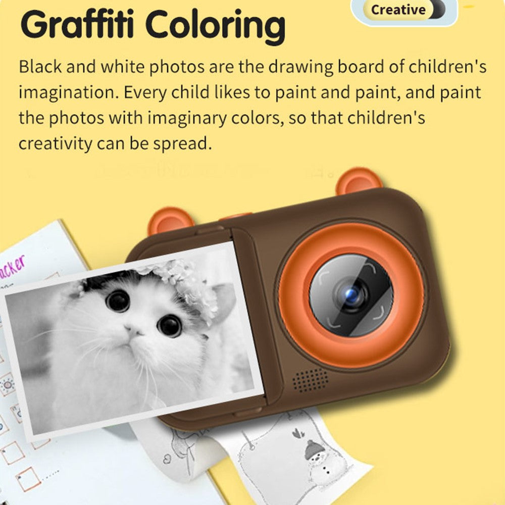 S6 2.4-inch Screen Lovely Kids Dual Lens Digital Camera Instant Photo Printing Machine