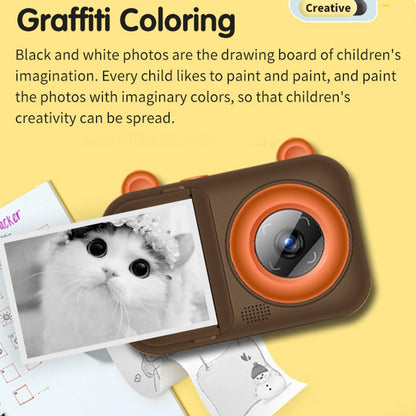 S6 2.4-inch Screen Lovely Kids Dual Lens Digital Camera Instant Photo Printing Machine
