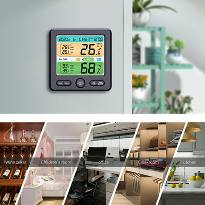 TS-6211 Multifunctional Digital Hygrometer Thermometer Large Display Temperature Humidity Monitor Electronic Clock