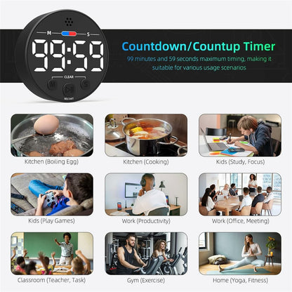 GL320 LLR109 Magnetic LED Timer Digital Display Countdown Clock for Kitchen Baking Timing Tool