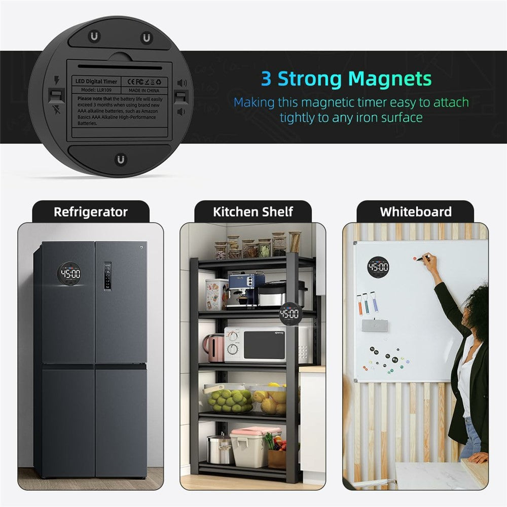 GL320 LLR109 Magnetic LED Timer Digital Display Countdown Clock for Kitchen Baking Timing Tool