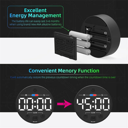 GL320 LLR109 Magnetic LED Timer Digital Display Countdown Clock for Kitchen Baking Timing Tool