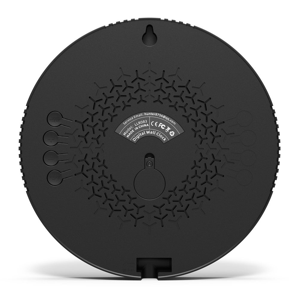 LLR083 20cm Diameter Multifunction LED Digital Wall Clock with Temperature Date Week Display